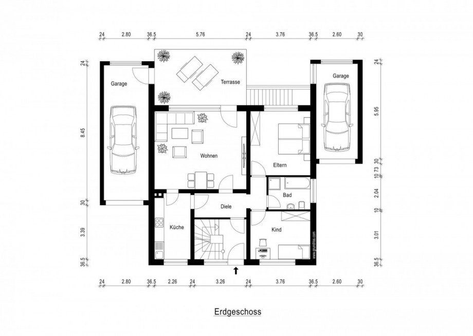 Grundriss Erdgeschoss Einfamilienhaus Neuss