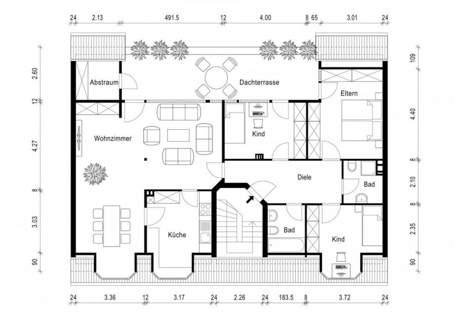 Grundriss Dachgeschosswohnung Dormagen