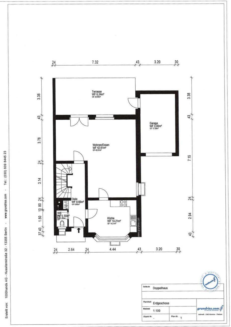 Grundriss Erdgeschoss Doppelhaush�lfte Neuss