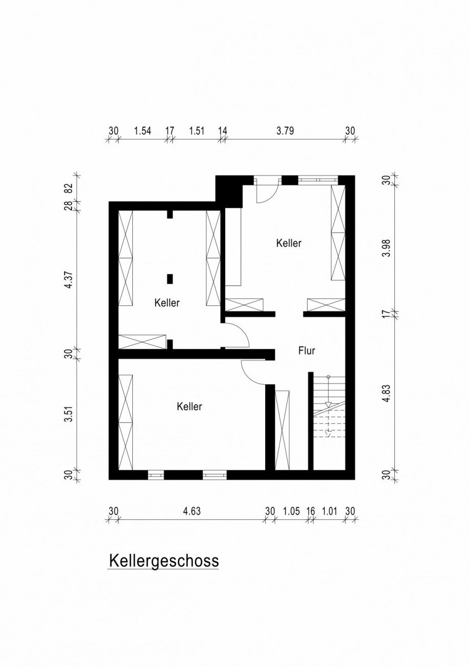 Grundriss Keller Mehrfamilienhaus D�sseldorf