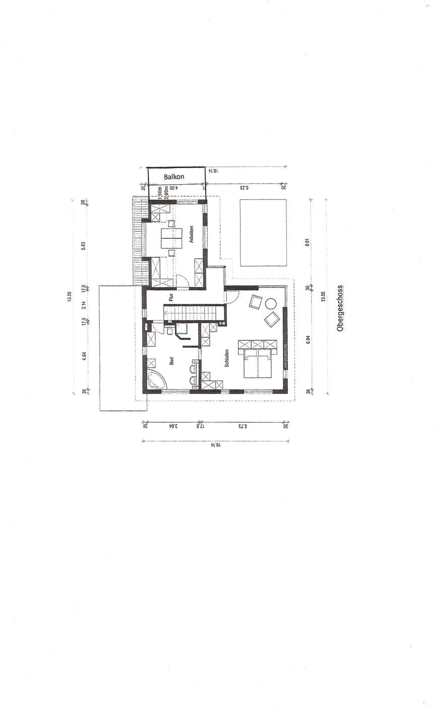Grundriss obere Etage Einfamilienhaus Neuss