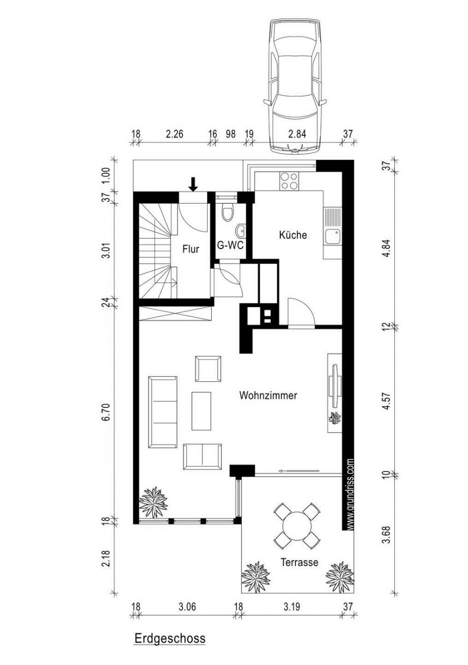Grundriss Erdgeschoss Reihenhaus Neuss