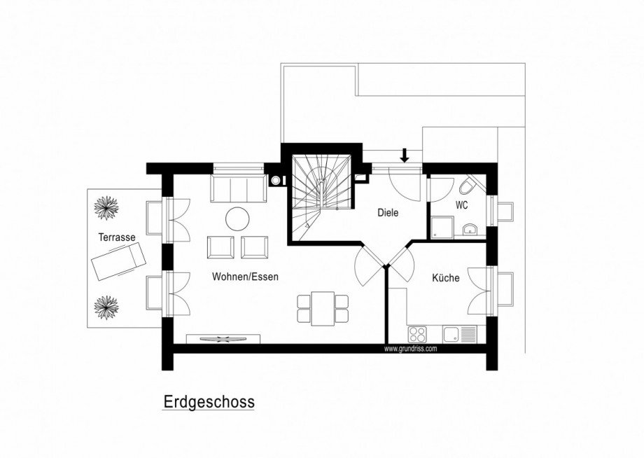 Grundriss Erdgeschoss Doppelhaush�lfte Neuss