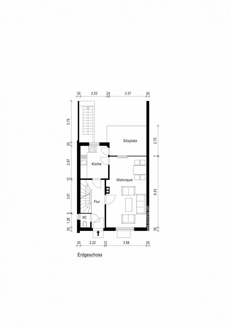 Grundriss Erdgeschoss Reihenhaus Meerbusch