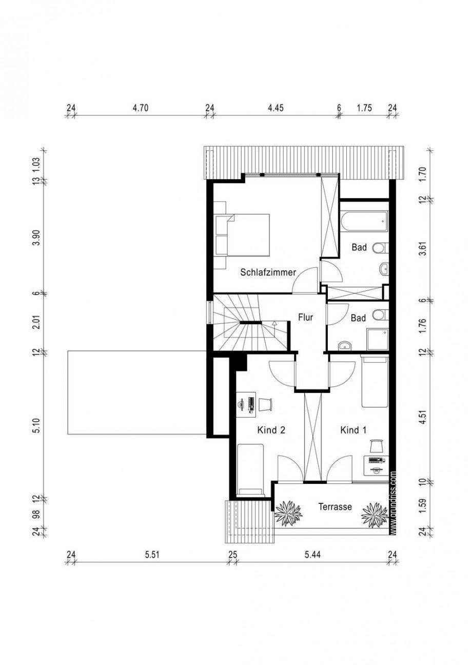 Grundriss obere Etage Reihenendhaus Neuss