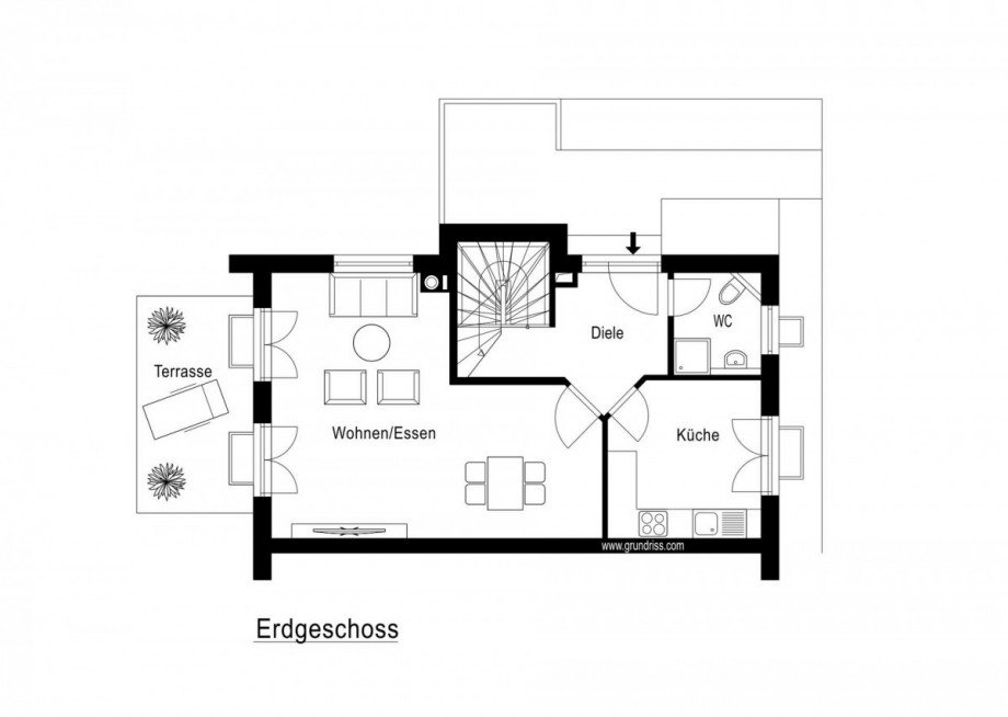 Grundriss Erdgeschoss Doppelhaush�lfte Neuss