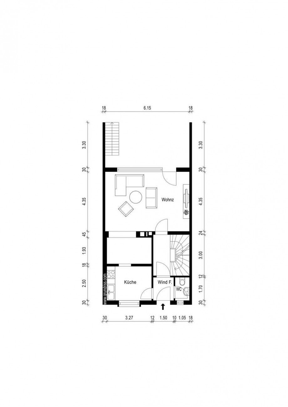 Grundriss Erdgeschoss Reihenhaus Neuss