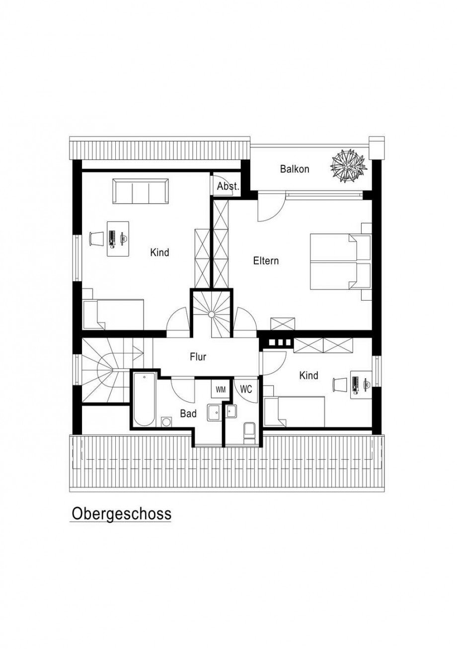 Grundriss Obergeschoss Einfamilienhaus Kaarst