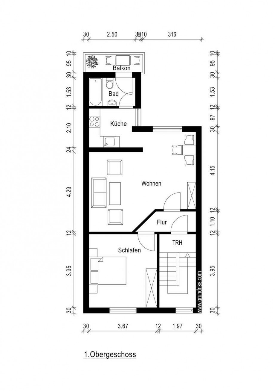 Grundriss 1 Etage Mehrfamilienhaus Neuss
