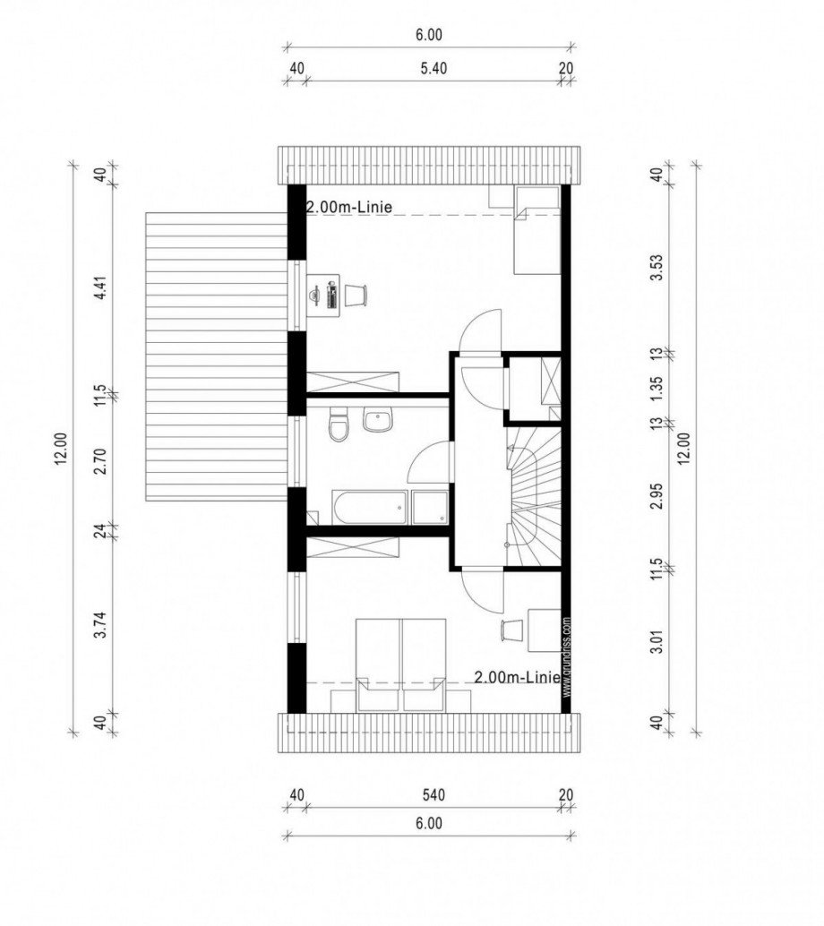 Grundriss erste Etage Doppelhaush�lfte Meerbusch