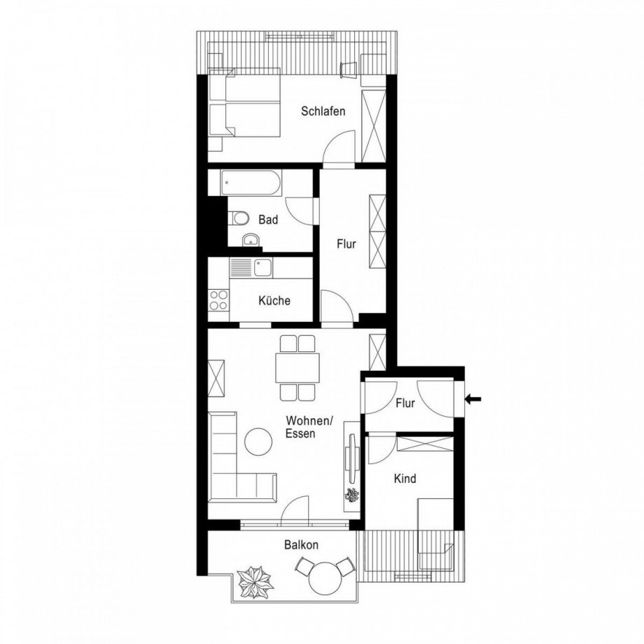 Grundriss Etagenwohnung M�nchengladbach