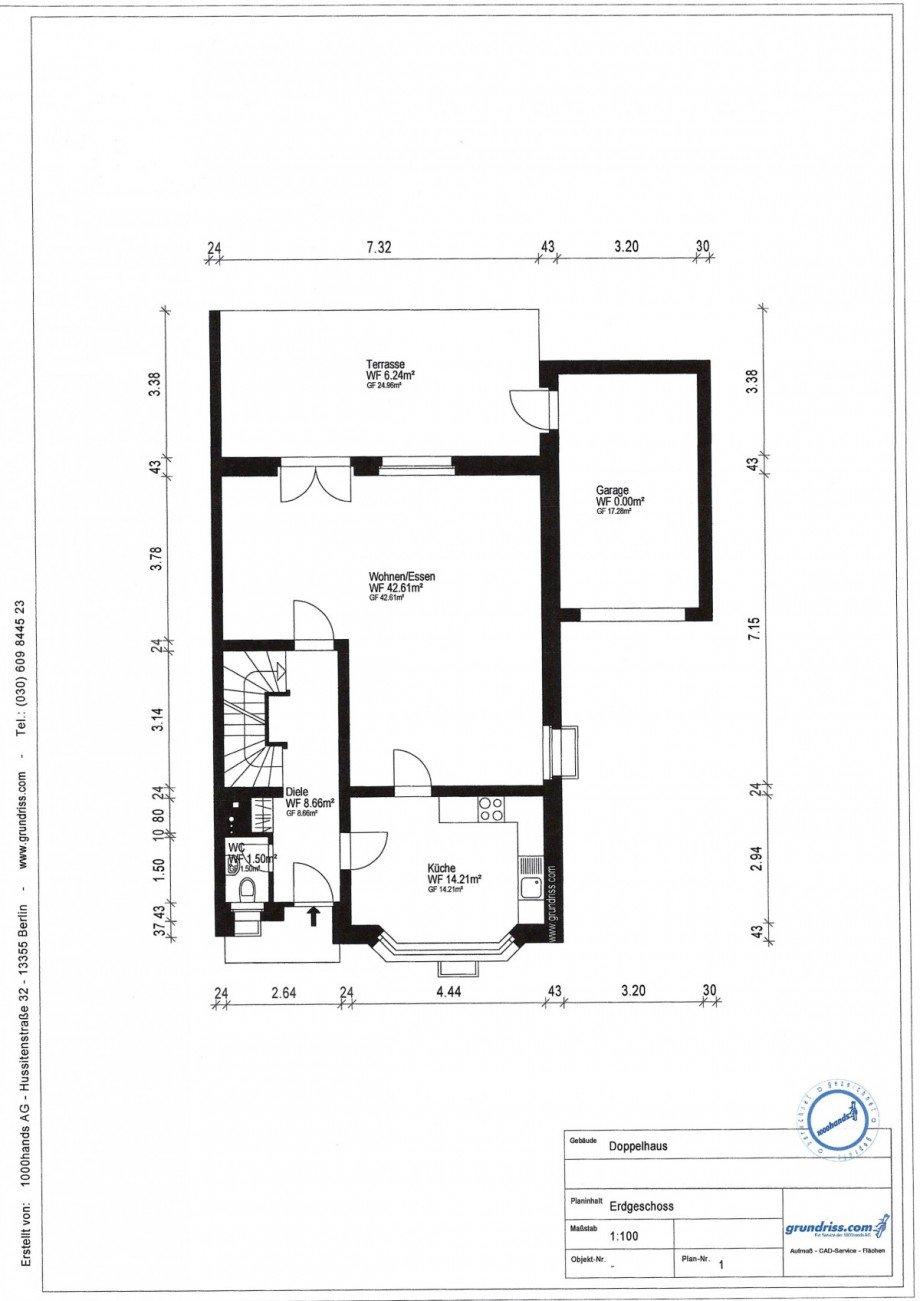 Grundriss Erdgeschoss Doppelhaush�lfte Neuss