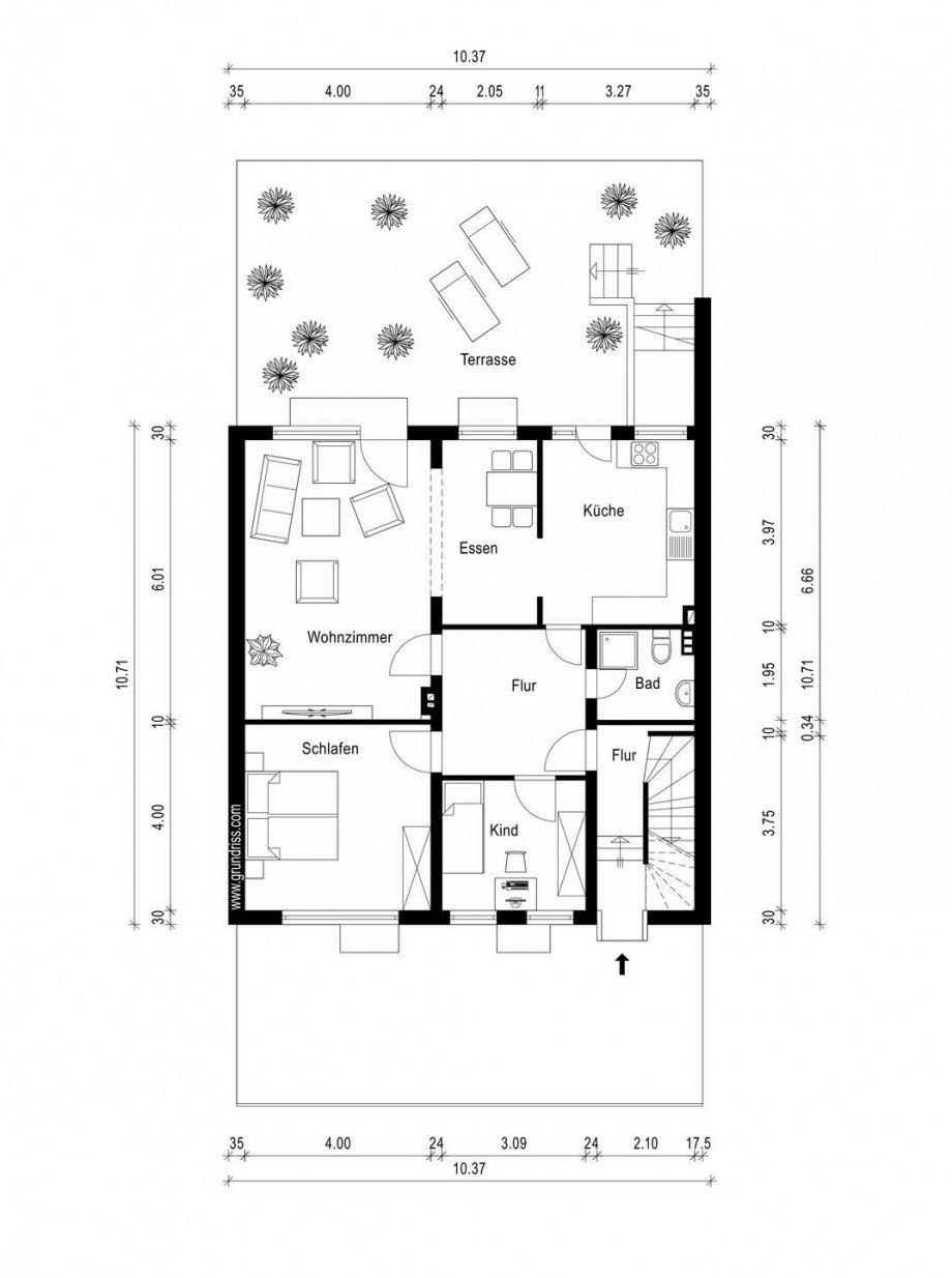 Grundriss Erdgeschoss Zweifamilienhaus Neuss