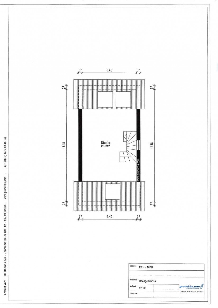 Grundriss Dachstudio Doppelhaush�lfte Korschenbroich