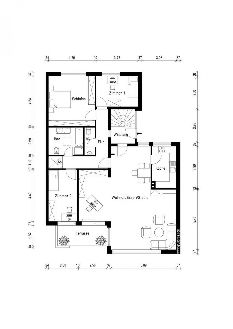 Grundriss Erdgeschoss Bungalow Korschenbroich