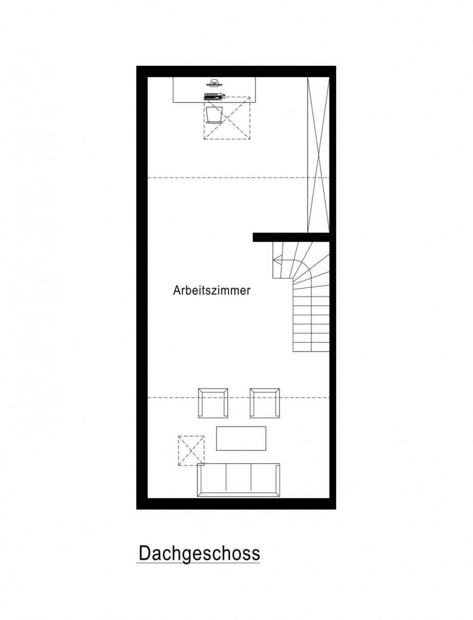 Grundriss Dachstudio Reihenendhaus Neuss