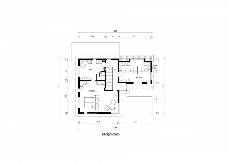 Grundriss obere Etage Einfamilienhaus Neuss
