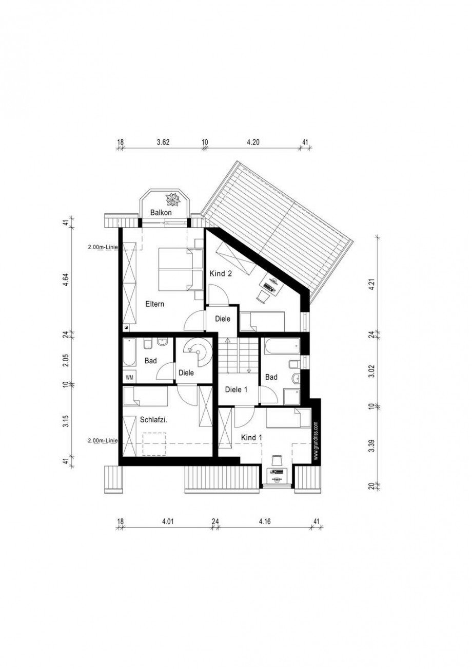 Grundriss obere Etage Reihenhaus Neuss