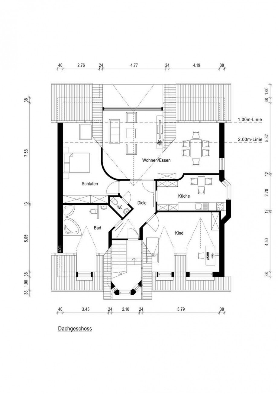 Grundriss Dachgeschosswohnung Neuss