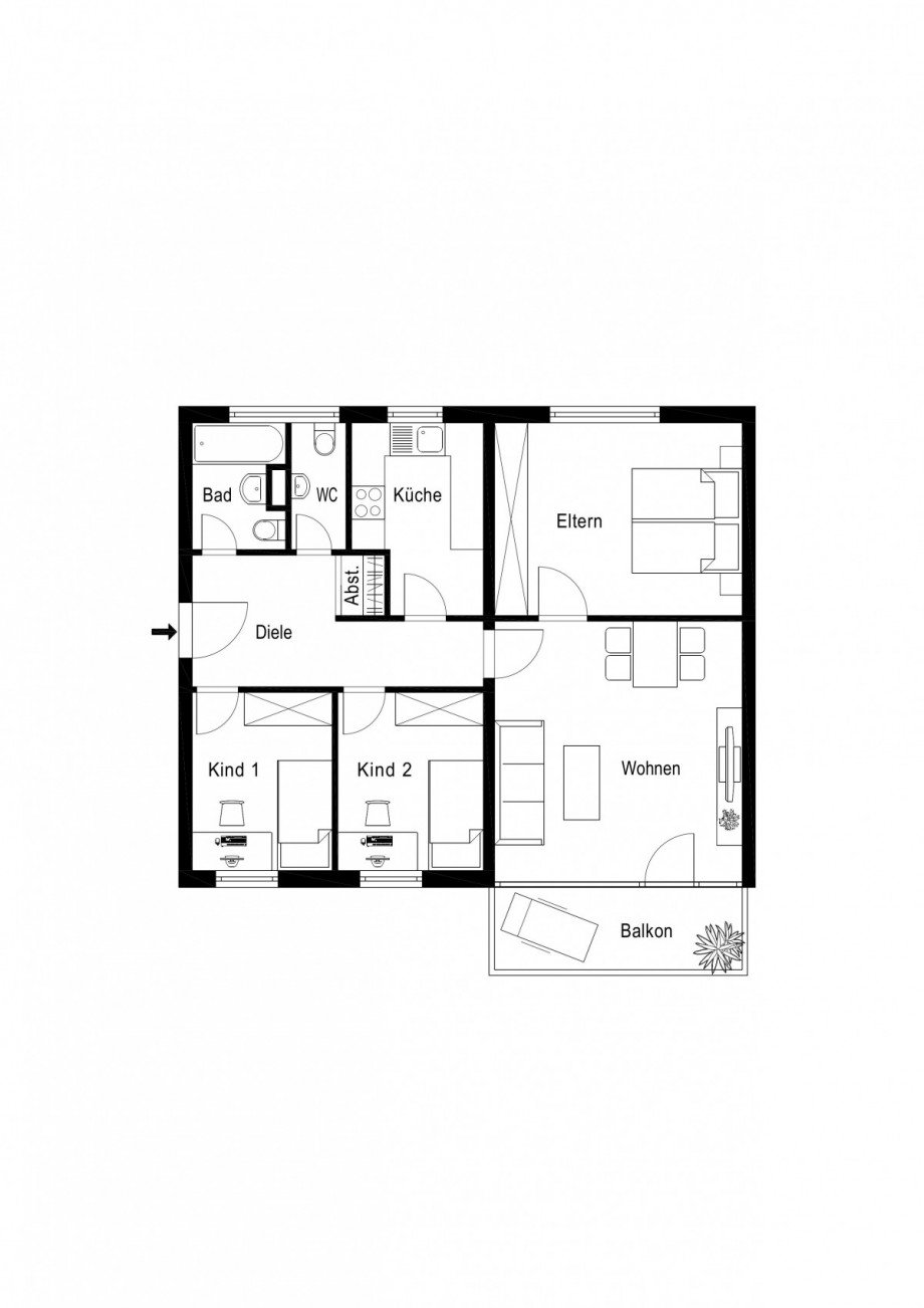 Grundriss-Wohnung Etagenwohnung Neuss