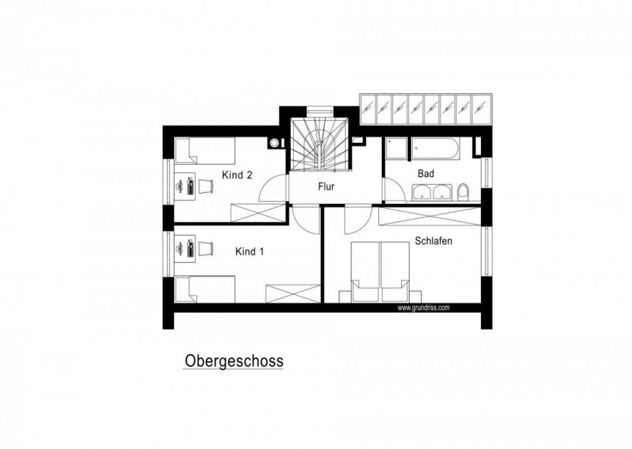 Grundriss obere Etage Doppelhaush�lfte Neuss