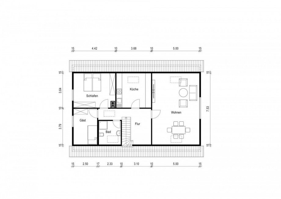 Grundriss obere Etage Einfamilienhaus Bedburg