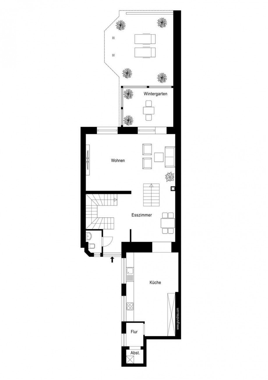 Grundriss Haupthaus Erdgeschoss Einfamilienhaus Dormagen