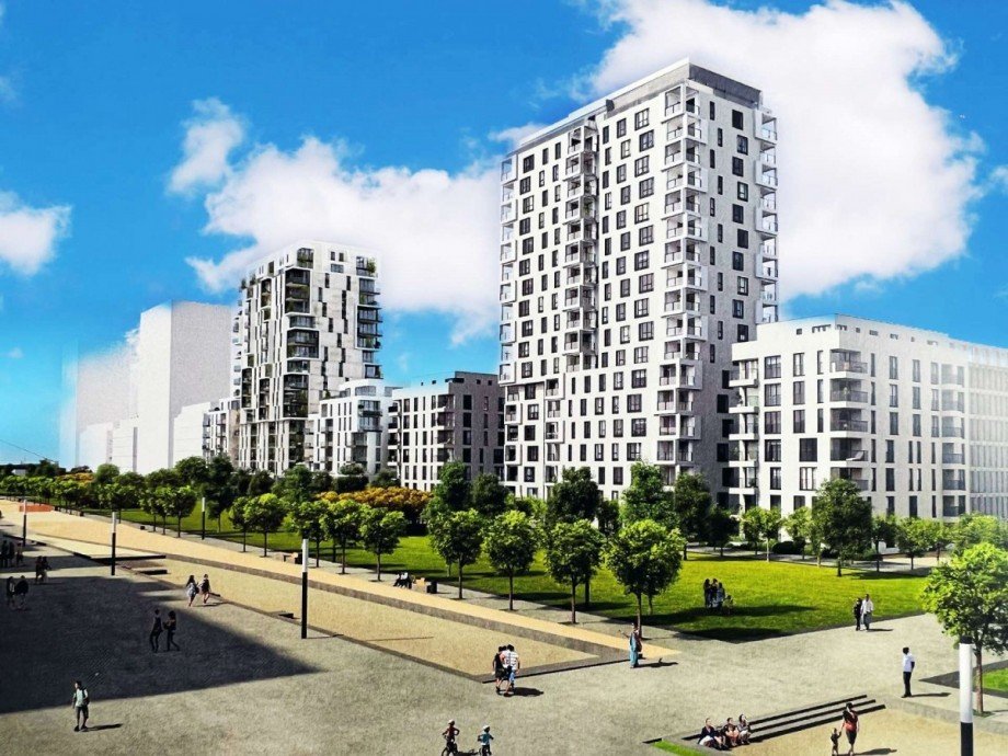 Geb�udeansicht Parkseite Etagenwohnung D�sseldorf