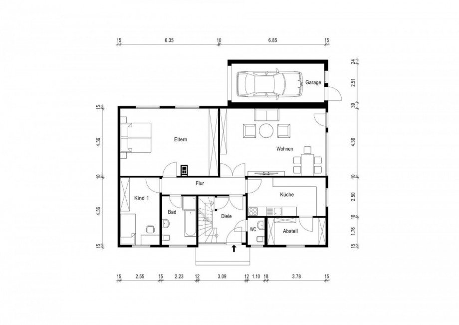 Grundriss Erdgeschoss Einfamilienhaus Bedburg
