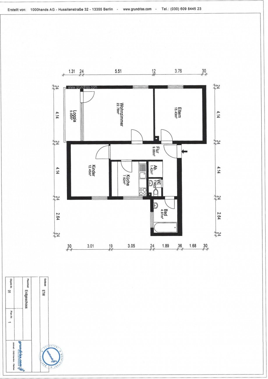 Grundriss Erdgeschosswohnung Kaarst