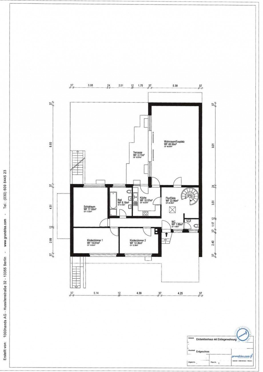 Grundriss Erdgeschoss Bungalow Neuss