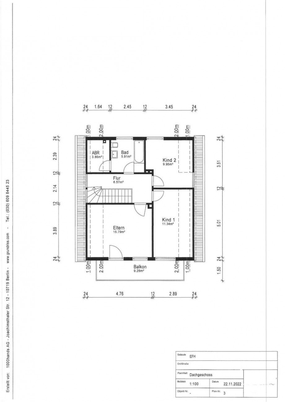 Grundriss erste Etage Einfamilienhaus Kaarst