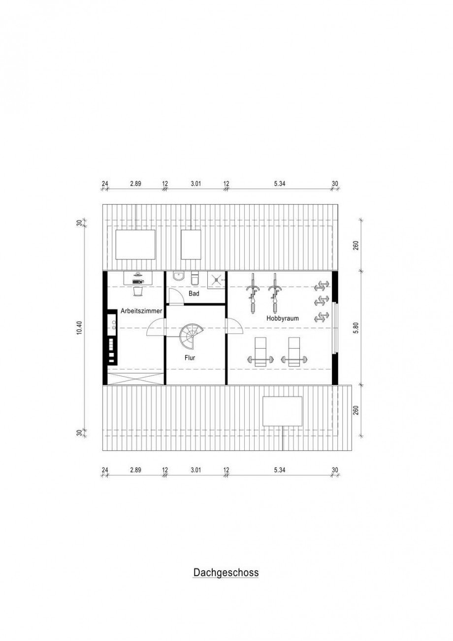 Grundriss Dachgeschoss Zweifamilienhaus D�sseldorf
