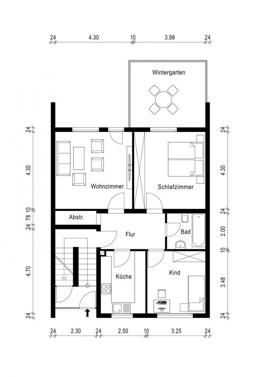 Grundriss Erdgeschoss Zweifamilienhaus Korschenbroich