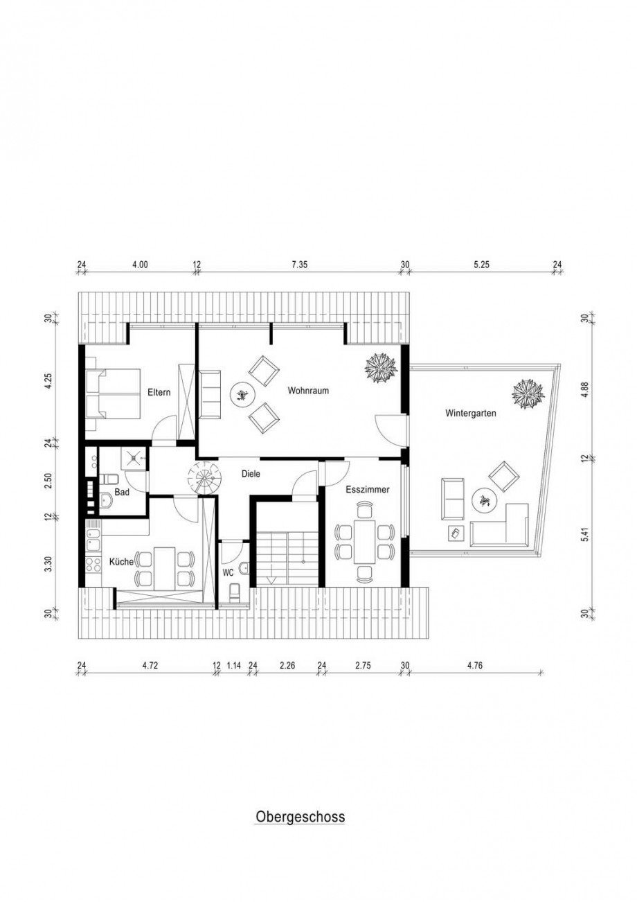 Grundriss obere Etage Zweifamilienhaus D�sseldorf
