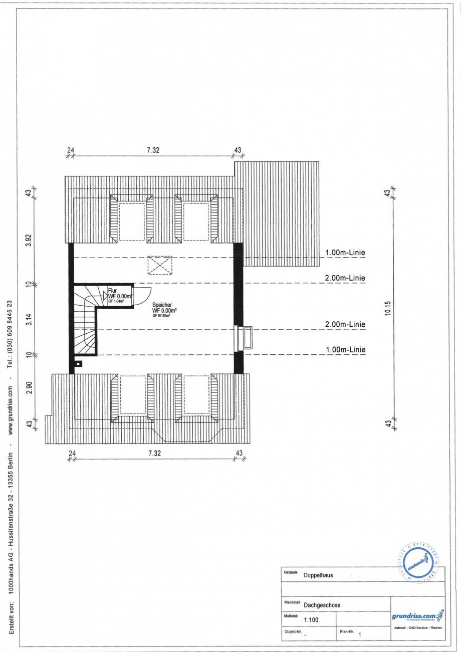 Grundriss Dachgeschoss Doppelhaush�lfte Neuss