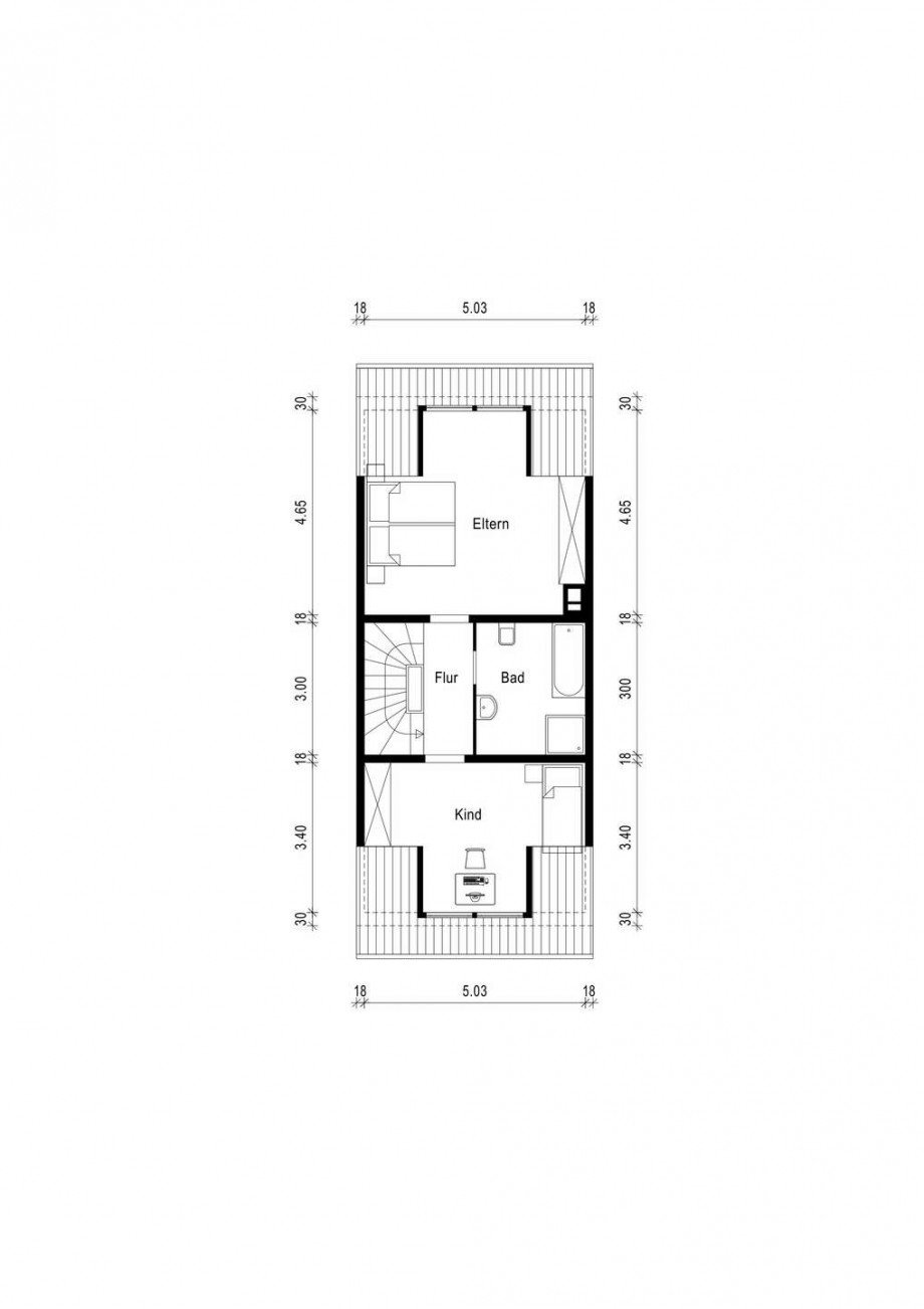 Grundriss obere Etage Reihenhaus Neuss