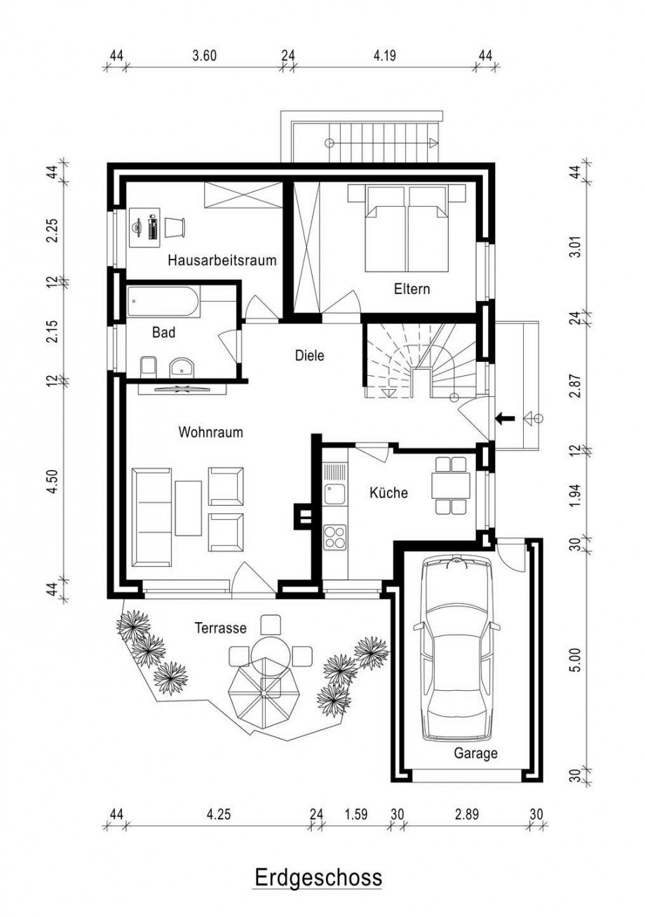 Grundriss Erdgeschoss Einfamilienhaus Neuss