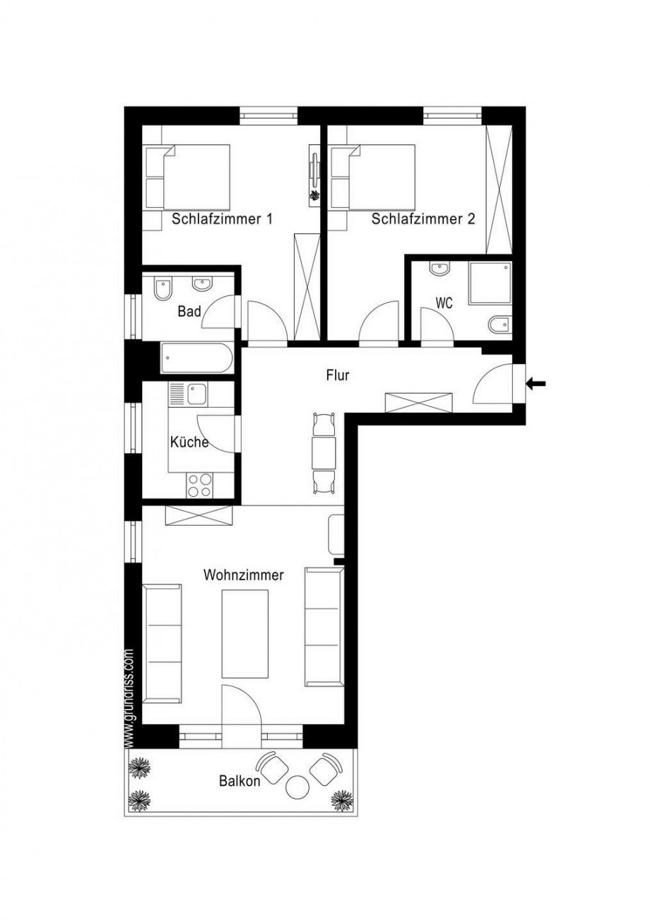 Grundriss Erdgeschosswohnung Meerbusch