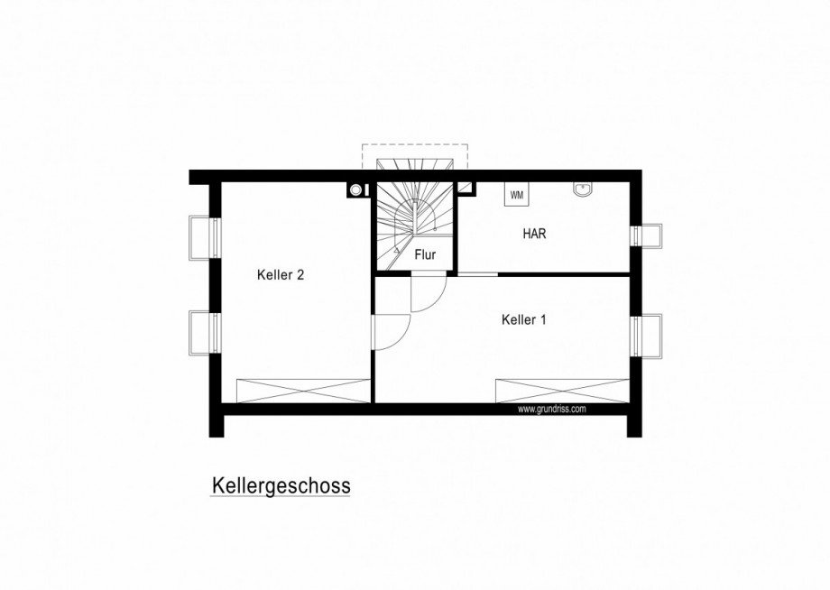 Grundriss Keller Doppelhaush�lfte Neuss