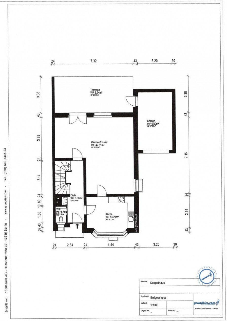 Grundriss Erdgeschoss Doppelhaush�lfte Neuss