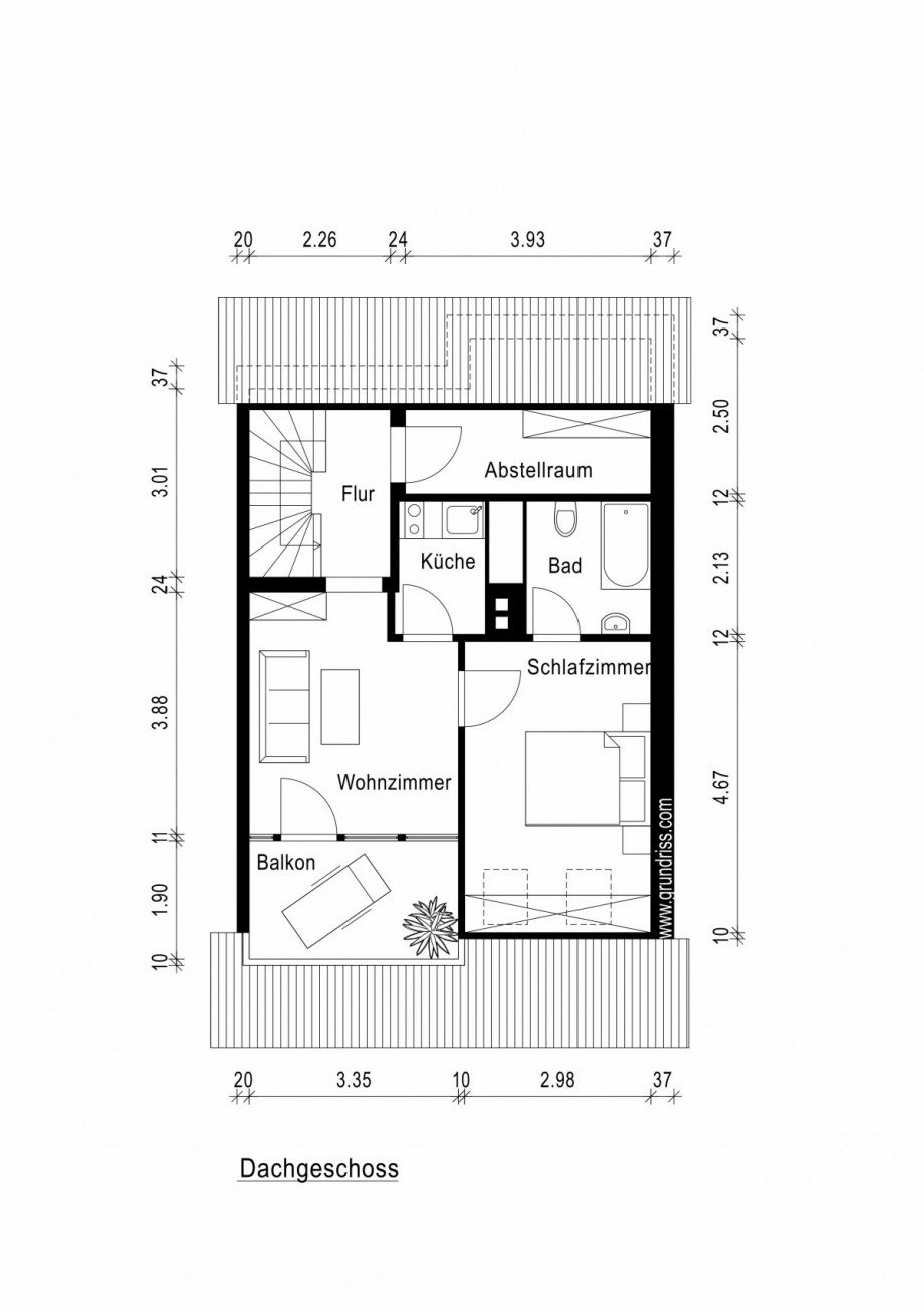 Grundriss Dachgeschoss Reihenhaus Neuss