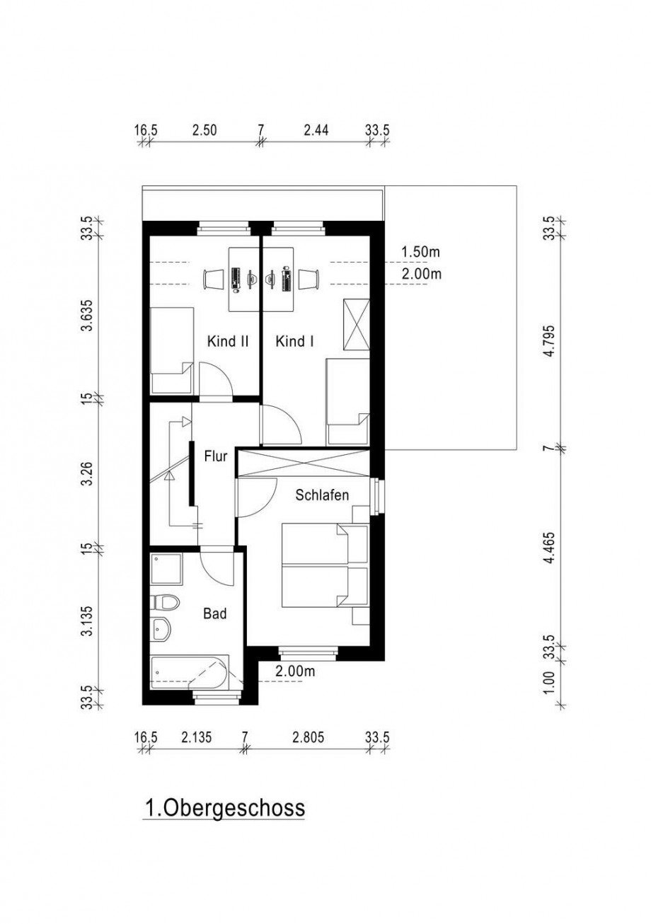 Grundriss obere Etage Doppelhaush�lfte Neuss