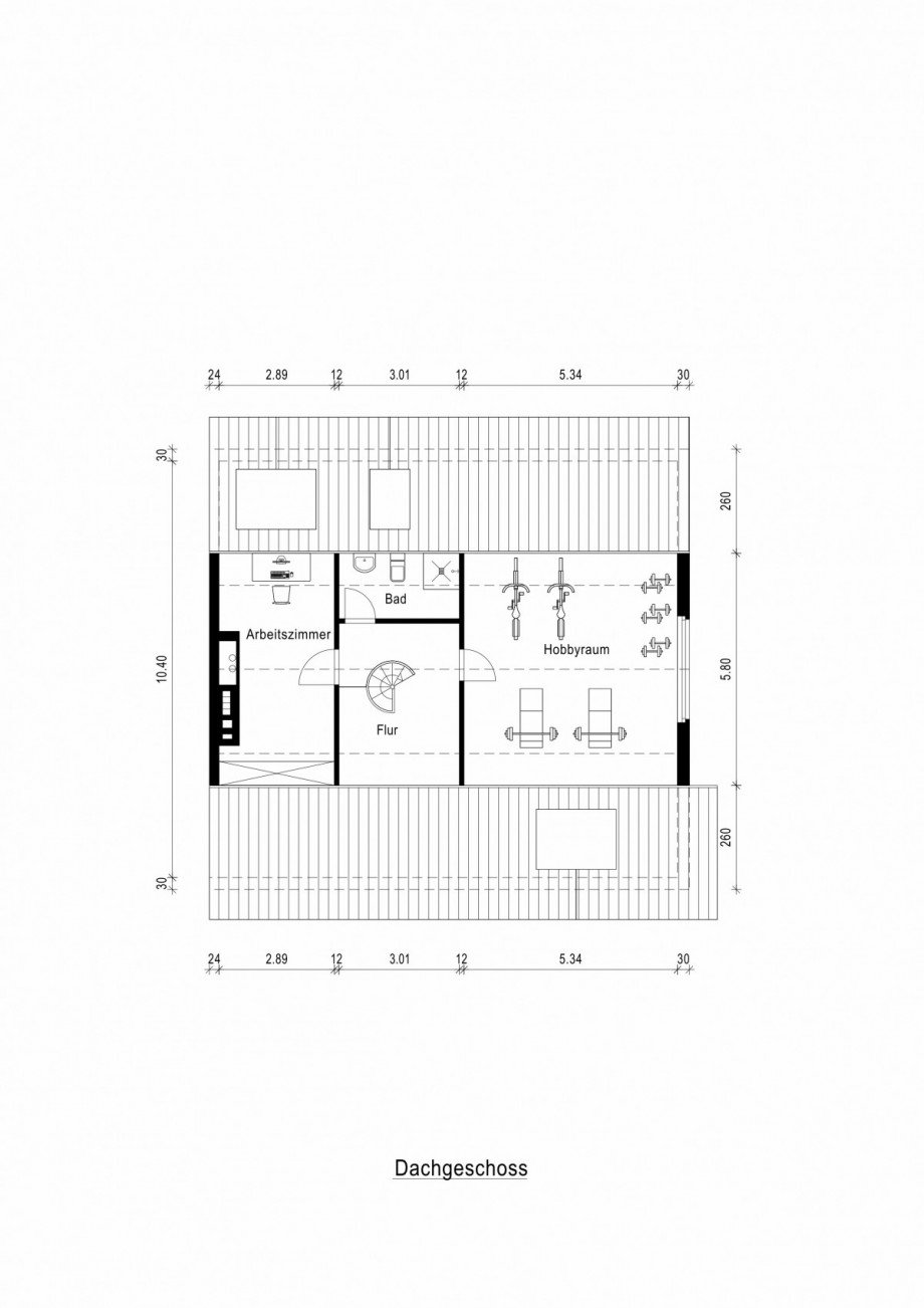 Grundriss Dachgeschoss Zweifamilienhaus D�sseldorf