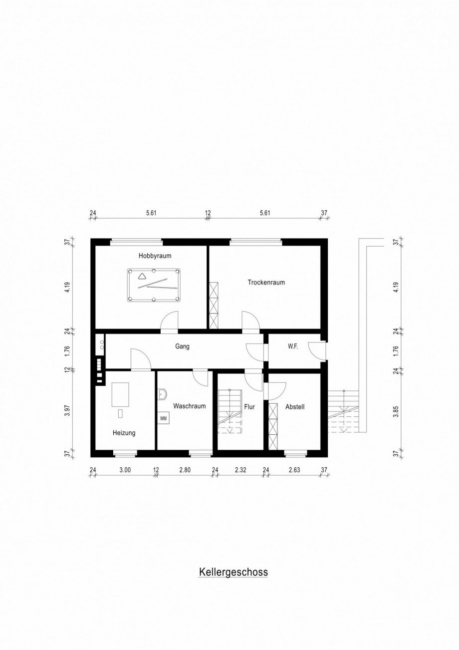 Grundriss Keller Zweifamilienhaus D�sseldorf