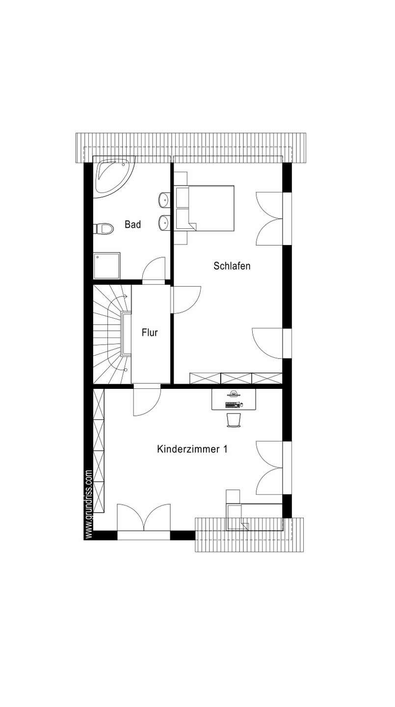 Grundriss erste Etage Doppelhaush�lfte Pulheim