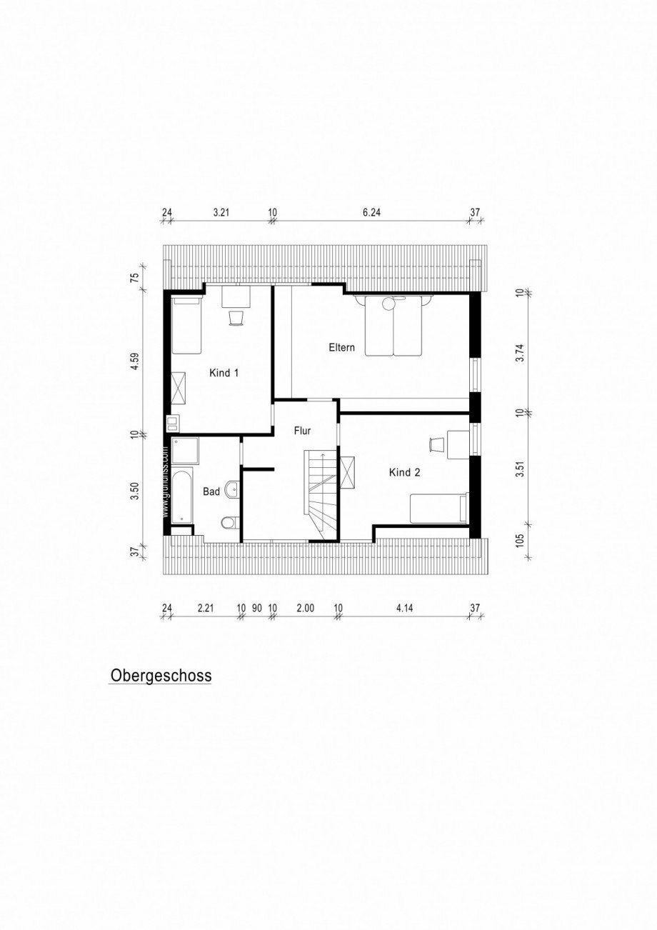 Grundriss obere Etage Reiheneckhaus Neuss