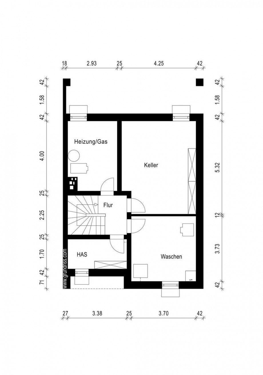 Grundriss Keller Doppelhaush�lfte Neuss