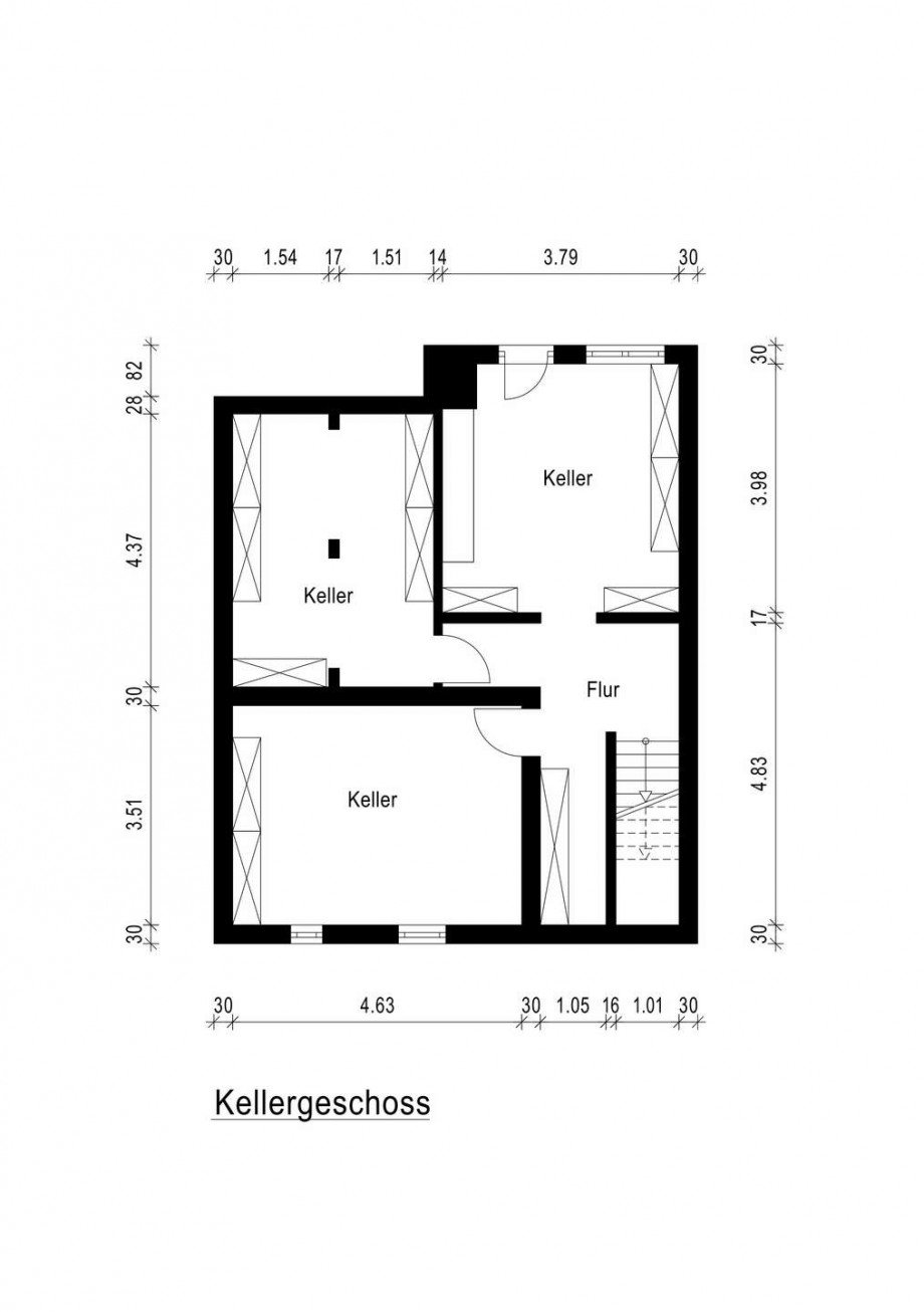Grundriss Keller Mehrfamilienhaus D�sseldorf