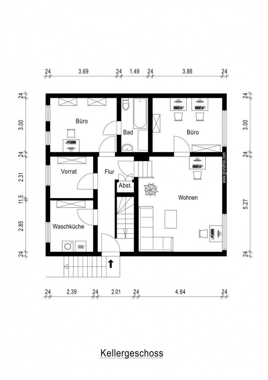 Grundriss Keller Doppelhaush�lfte Neuss